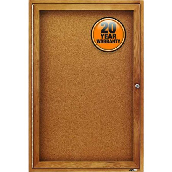 Quartet Enclosed Bulletin Board,36" x 24" 363GGS