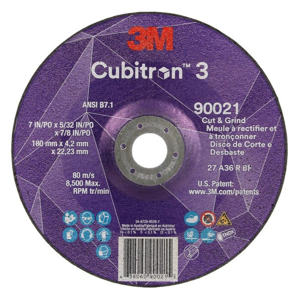 3m Cubitron Cut-Off and Grinding Wheel,36 Grit 90021