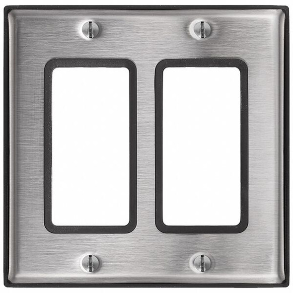 Leviton Decora Device Wall Plate,Silver,4.68" W 84409-G40 Leviton Decora Device Wall Plate,Silver,4.68" W 84409-G40