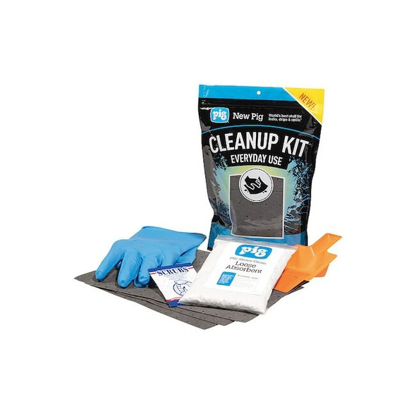 Spill Kit, 37 oz Volume Absorbed per Kit, Not Applicable Capacity, Bag, Blue, 1