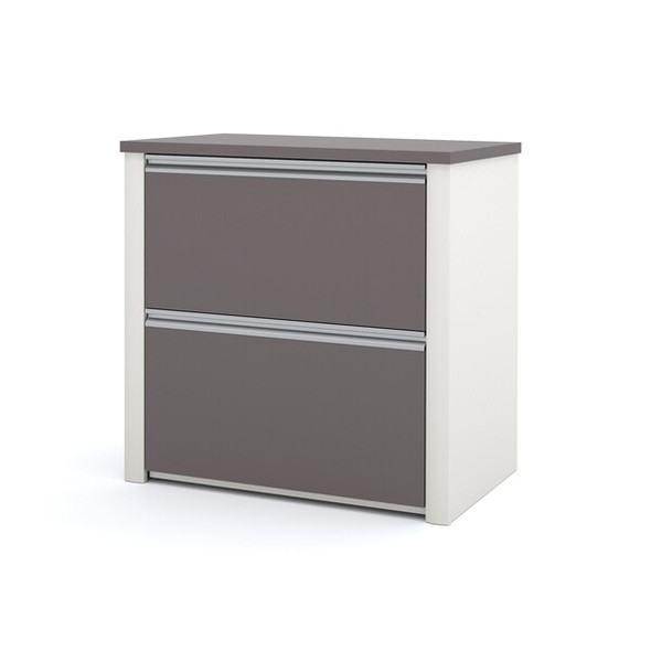 Bestar Connexion 31W 30 in Lateral File Cabinet, Slate & Sandstone 93631-1159