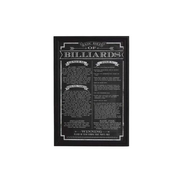 Hathaway Billiard Game Rules Wall Art BG2029BL