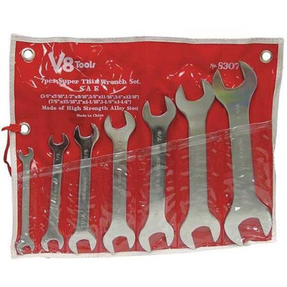 V-8 Tools Super Thin Wrench Set,3/8 - 1-1/4",7 pcs 8307