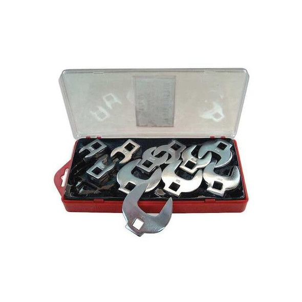 3/8" Drive, SAE, Crowsfoot Wrench Set,SAE,3/8in,11 pcs., Open End, Full Polish