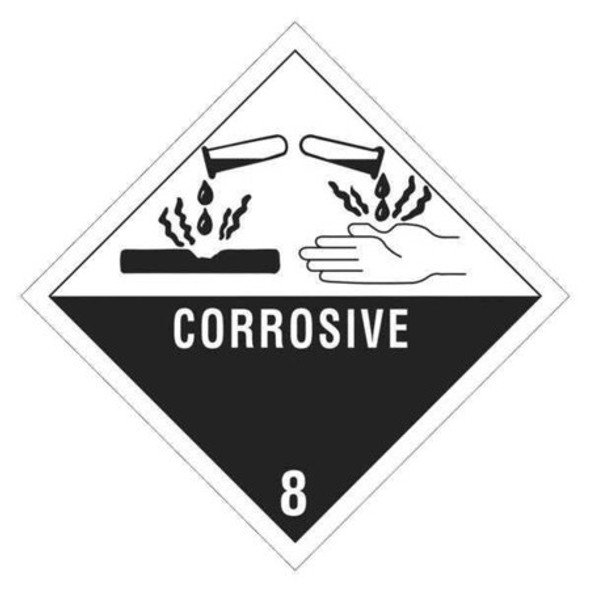 Tape Logic Label,Corrosive,8 4x4" DL5240 Tape Logic Label,Corrosive,8 4x4" DL5240