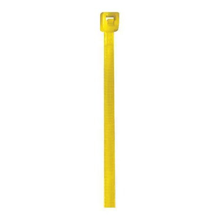 Partners Brand Cable Tie, 4 in L, Yellow, Nylon, 18 lb Strength, 1000 PK CT422C