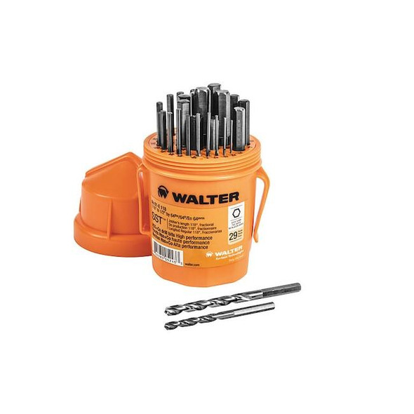 Walter Jobber Drill,Set Quickshank,118deg 29pcs 01E118