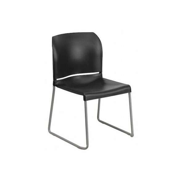 Flash Furniture Black Plastic Sled Stack Chair RUT-238A-BK-GG