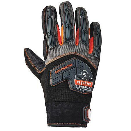 Proflex by Ergodyne Anti-Vibration Gloves,Black,XL,PR 17305