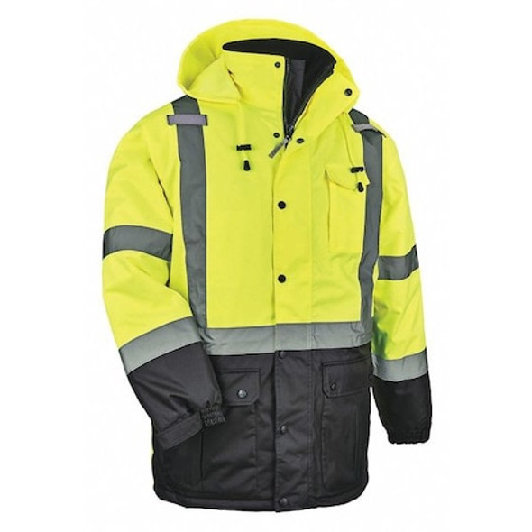 Ergodyne Hi Vis Thermal Parka,Lime,Large 8384 Ergodyne Hi Vis Thermal Parka,Lime,Large 8384
