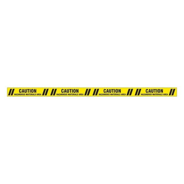 Floor Marking Tape, Polyester, Message, Black, Yellow, 3 in W., 7 mil Thickness
