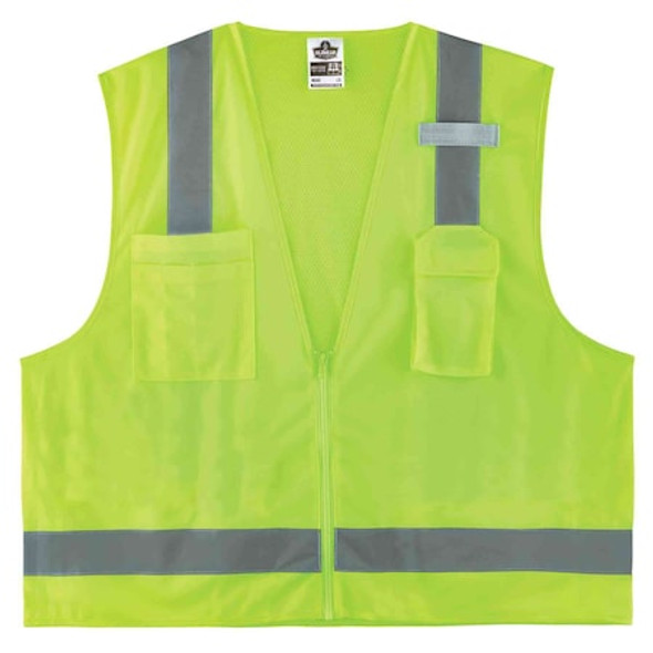 Ergodyne Economy Surveyors Vest,Lime,S/M 8249Z