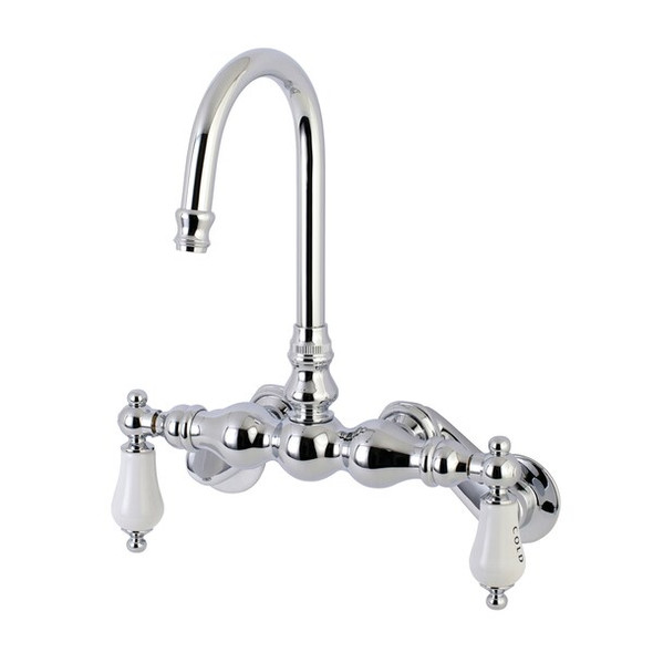 Wall-Mount Clawfoot Tub Faucet, Polished Chrome, Tub Wall Mount