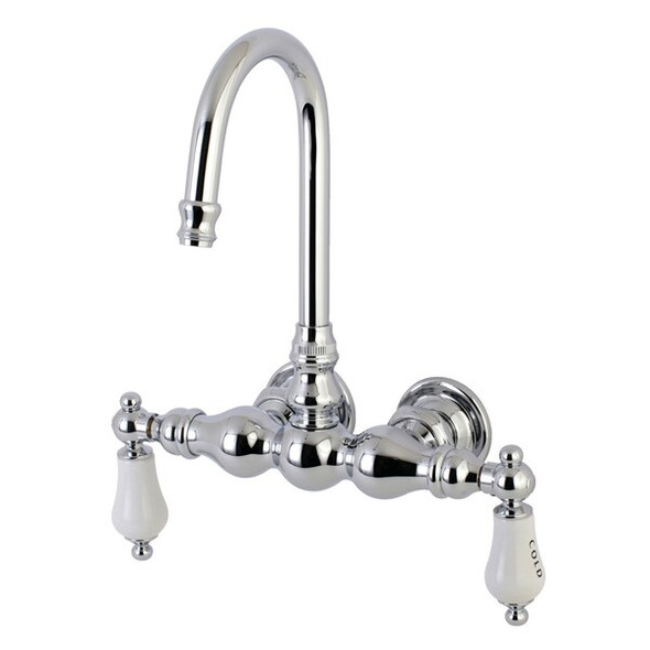 Wall-Mount Clawfoot Tub Faucet, Polished Chrome, Tub Wall Mount