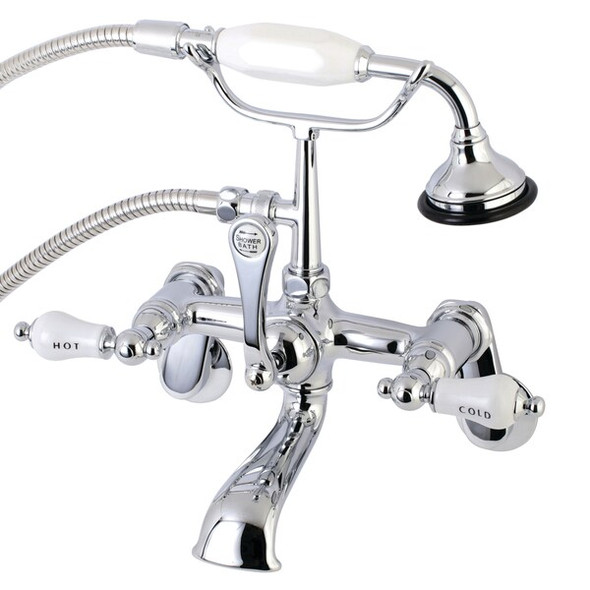 Wall-Mount Clawfoot Tub Faucet, Polished Chrome, Tub Wall Mount