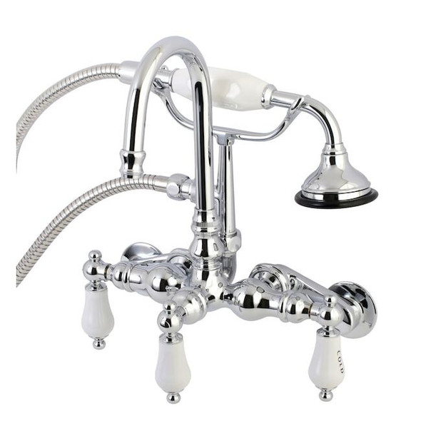 Wall-Mount Clawfoot Tub Faucet, Polished Chrome, Tub Wall Mount