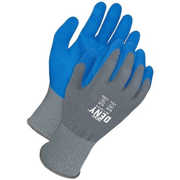 Bdg Coated Gloves, Nitrile, Textured, Palm, Blue/Gray, XS 1 PR 99-1-4015-6