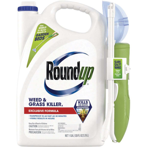 Roundup 1 Gal. Exclusive Formula Weed & Grass Killer with Sure Shot Wand 5375204