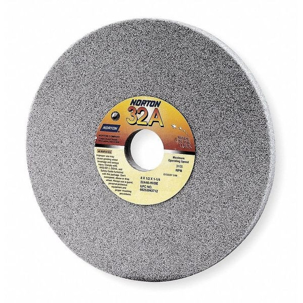 Norton Abrasives StrghtGrindWhl,1.25"CN,46 Grit,8"Dia,PK5 66253043712