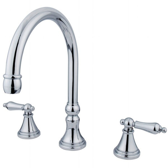Kingston Brass Roman Tub Faucet, Polished Chrome, Deck Mount KS2341AL