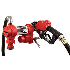 12 Volt DC 20 GPM (76 LPM) Pump with Hose and Ultra Hi-Flo Automatic Nozzle FR4210HB
