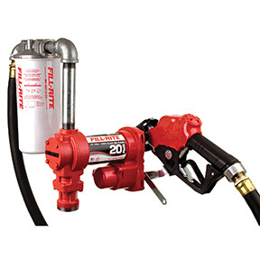12 Volt DC 20 GPM (76 LPM) Pump with Hose, Hi-Flo Automatic Nozzle and Filter FR4210HBFQ
