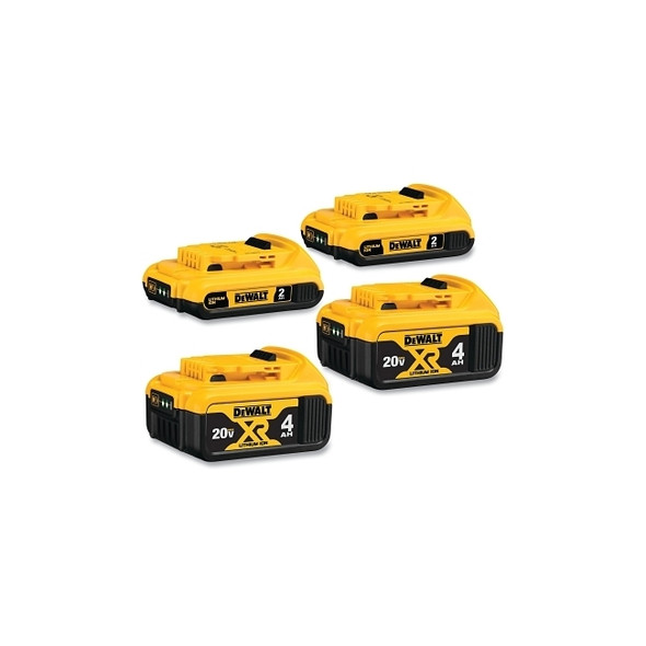 MAX* Cordless Tool Battery, 20 V, Lithium-ion, 2.0 Ah/4.0 Ah, 4 PK