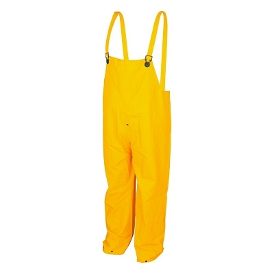 200BP Classic Series Yellow Rain Pants Bib Overall Style with Fly Front, 0.35 mm, PVC/Polyester, Large