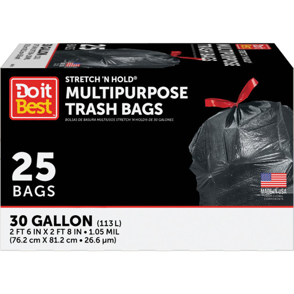Do it Best 30-Gal. Stretch 'N Hold Drawstring Trash Bag (25-Count) C043208S