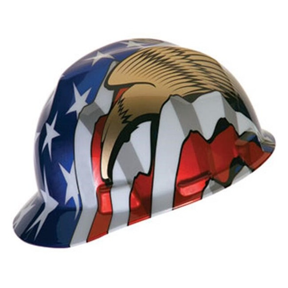 MSA V-Gard® Freedom Series™ Cap, American Flag w/ 2 Eagles, 1/Each