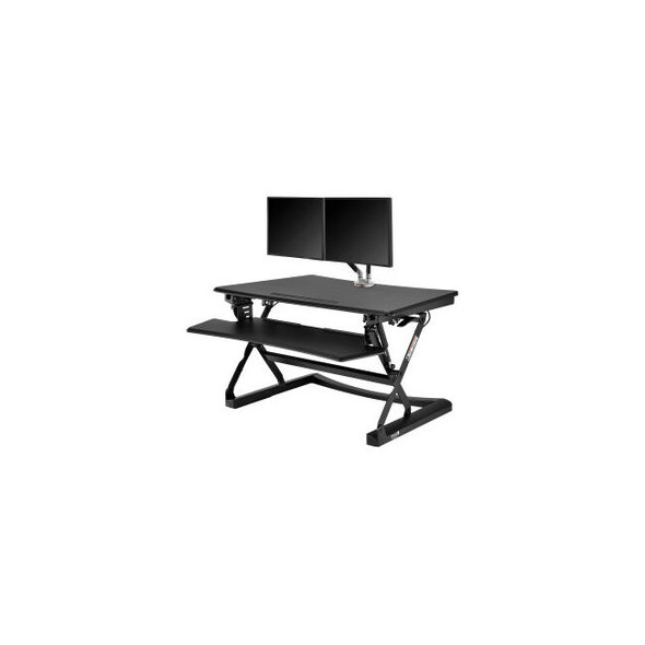 Interion Ergonomic Sit-Stand Desk Converter & Dual Monitor Mount Kit - Full Widt