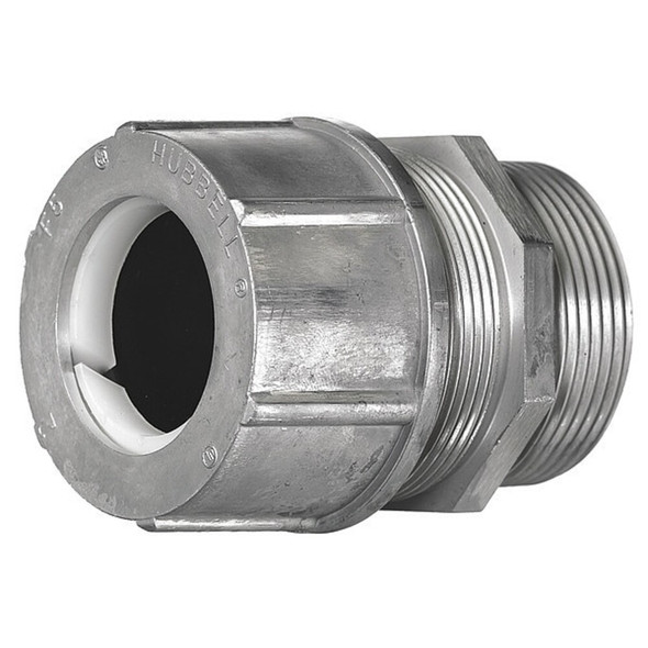 Hubbell Wiring Device-Kellems Cord Connector,2-1-2 in.,Straight,White SHC1078