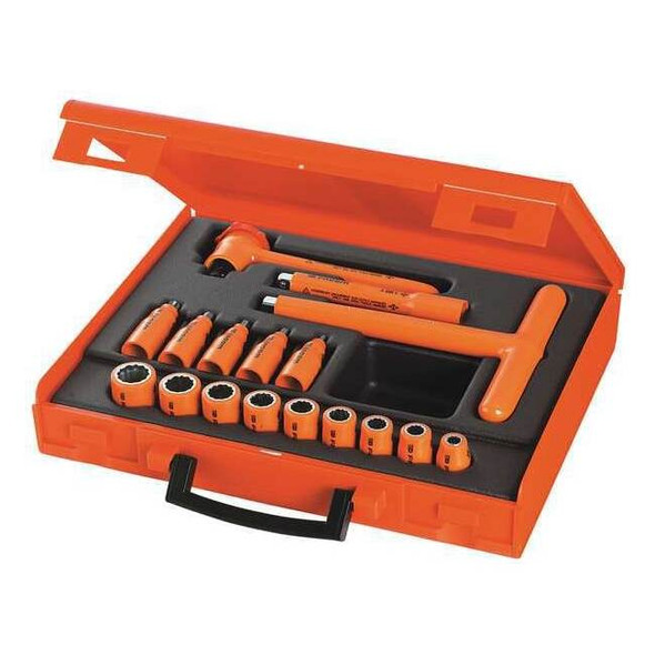 Facom Insulated Socket Wrench Set,17 pc. FC-J.401AVSE