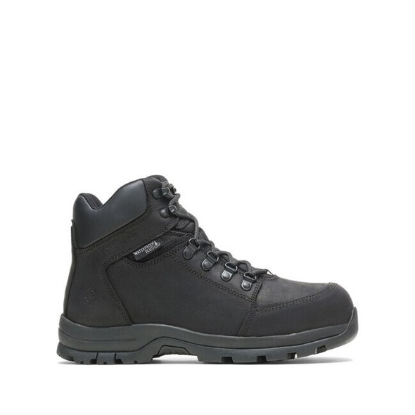 Wolverine Men's 6-Inch Work Boot, 9 1/2 W, Steel Toe, Black, W211042 W211042