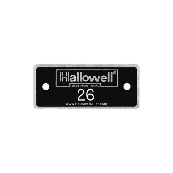 Hallowell Number Plate,Numbers 26 to 50,Aluminum NPH26-50