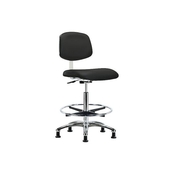 Clean Room Chair Ergonomic Chair, 25-3/4" to 35-1/2" Height, Vinyl, Black