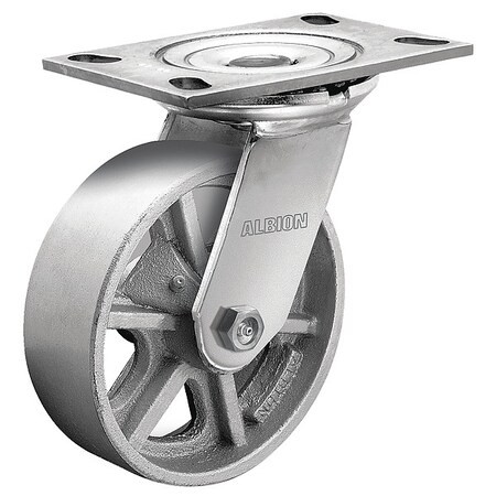 Albion 5" X 2" Cast Iron Swivel Caster, No Brake, Loads Up To 1300 lb 62CA05201S