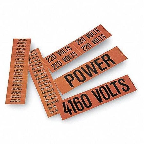 Stranco Pipe Mrkr, 120 Volts, Orng, 1-1/8x4in., PK5 CVB-1043-PK