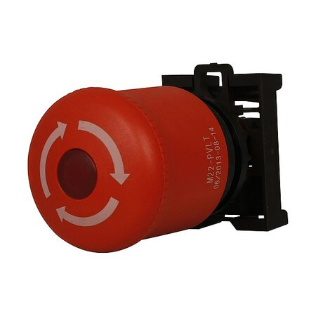 Eaton Emergency Stop Push Button,Red,264 V AC M22-PVLT-K01-230R