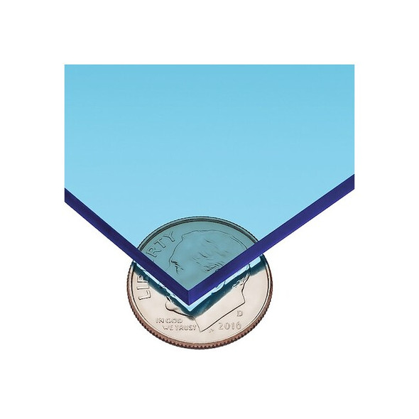 Blue Cast Acrylic Sheet Stock 24" L x 24" W x 1/8" Thick