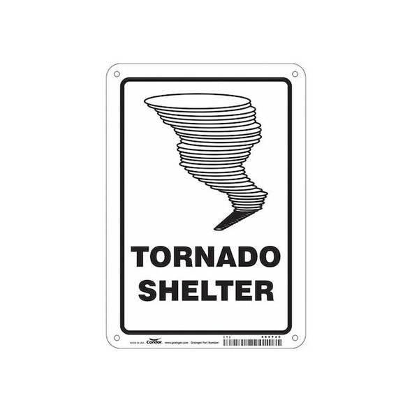 Tornado Shelter, 7 in W x 10 in H, Horizontal Rectangle, Vinyl, 465T26