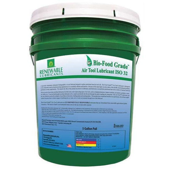 Renewable Lubricants Biodegradable Food Grade Lubricant, 5 gal. 87464