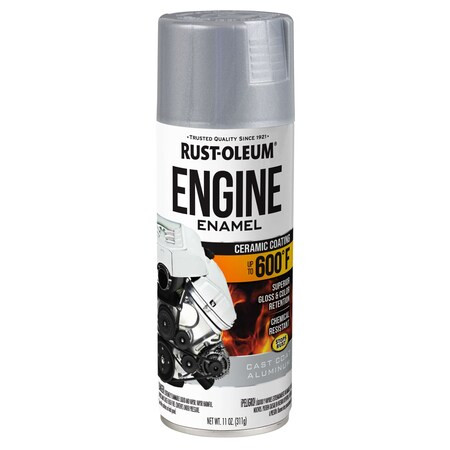 Automotive 600 Degrees F Engine Primer Spray, Cast Coat Aluminum, Gloss, 11 oz