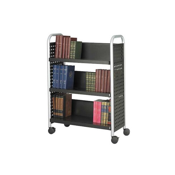 Safco Book Cart,Single-Sided,Black 5336BL
