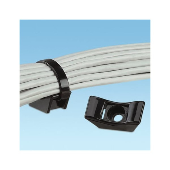 Panduit Cable Tie Mount,Screw Applied,PK100 TMEH-S25-C0 Panduit Cable Tie Mount,Screw Applied,PK100 TMEH-S25-C0