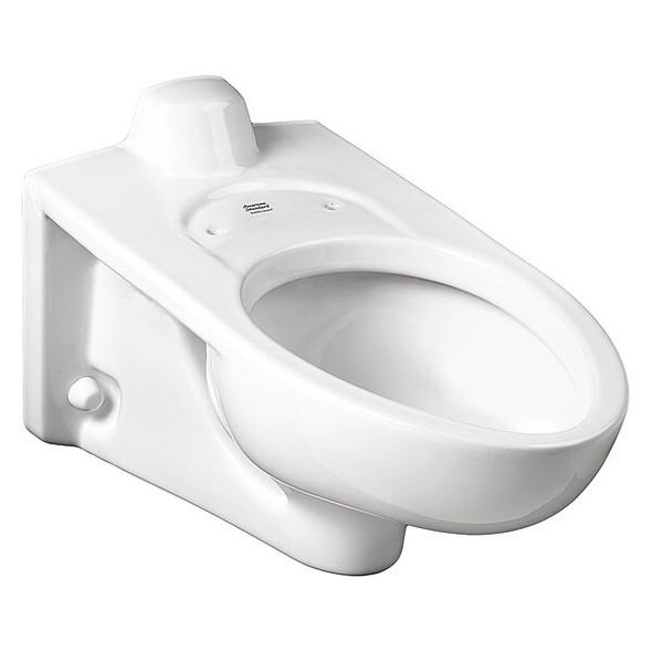 Toilet Bowl, 1.1/1.6 gpf, Flush Valve, Wall Mount, Elongated, White