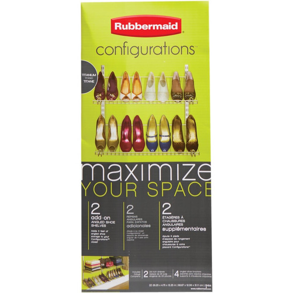 Rubbermaid Configurations Titanium Shoe Shelf Add-On Kit