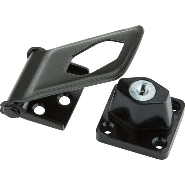 National Hardware 3-1/2 In. Matte Black Key Locking Hasp N102-802