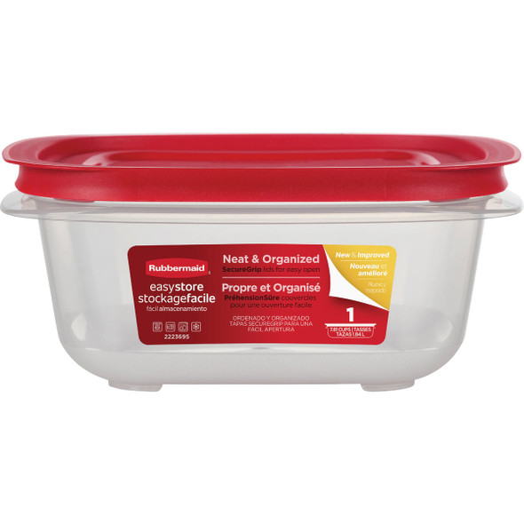 Rubbermaid EasyStore 7.81 C. Clear Square Food Storage Container with Lid