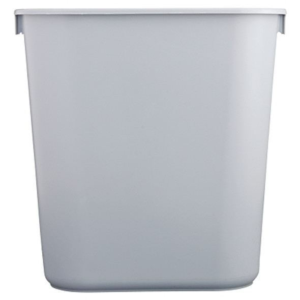 Deskside Wastebaskets, 41 1/4 qt, Plastic, Gray